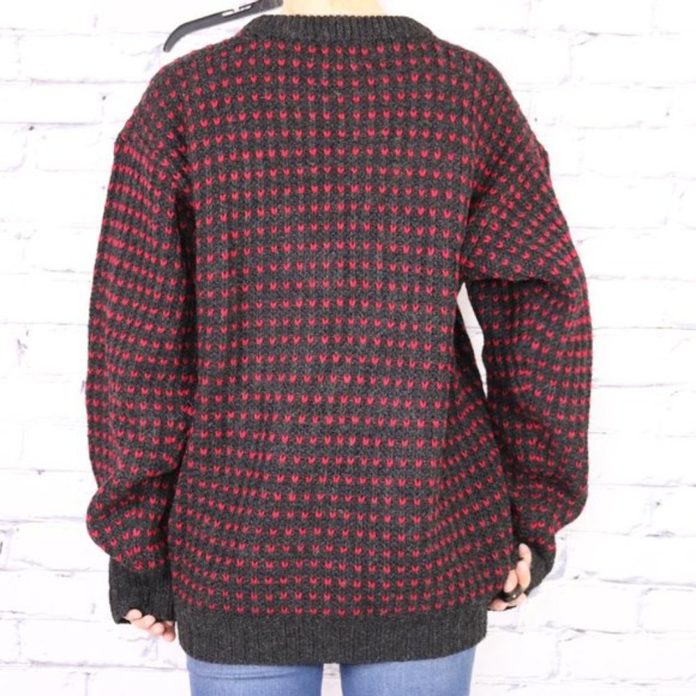 Woolrich wool vintage red black heart sweater - Picture 4 of 7
